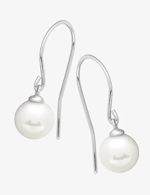 Boucles d'oreilles pendantes perles de culture eau douce argent rhodié 925‰ SO OR
