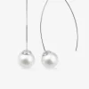 Boucles d'oreilles pendantes acier et perle d'imitation SO OR