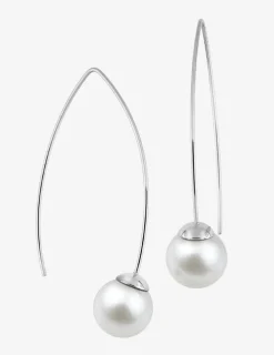 Boucles d'oreilles pendantes acier et perle d'imitation SO OR