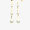 Boucles d'oreilles pendantes en or jaune 750 ‰, perles de culture d'eau douce SO OR