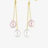 Boucles d'oreilles pendantes perles de culture d'eau douce en or 750‰ SO OR