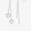 Boucles d'oreilles pendantes cœurs en argent 925‰ rhodié SO OR