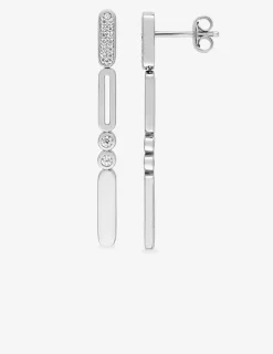 Boucles d'oreilles pendantes en argent 925 ‰ rhodié SO OR