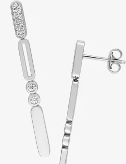 Boucles d'oreilles pendantes en argent 925 ‰ rhodié SO OR