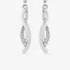 Boucles d'oreilles pendantes triples courbes croisées argent rhodié 925‰ avec oxyde de zirconium SO OR
