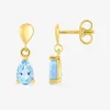Boucles d'oreilles pendantes or jaune 375‰, topaze SO OR