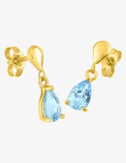 Boucles d'oreilles pendantes or jaune 375‰, topaze SO OR