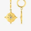 Boucles d’oreilles pendantes en acier doré et cristal blanc SO OR