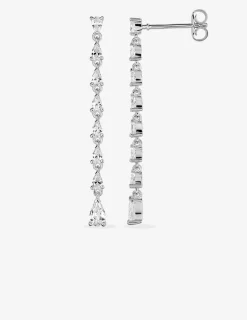 Boucles d'oreilles pendantes argent rhodié 925‰ avec oxyde de zirconium 38 mm SO OR