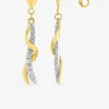 Boucles d'oreilles pendantes en or jaune 375‰ et oxyde de zirconium SO OR