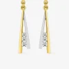 Boucles d'oreilles pendantes en or jaune 375‰ et oxyde de zirconium SO OR