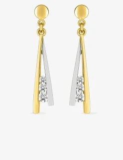 Boucles d'oreilles pendantes en or jaune 375‰ et oxyde de zirconium SO OR