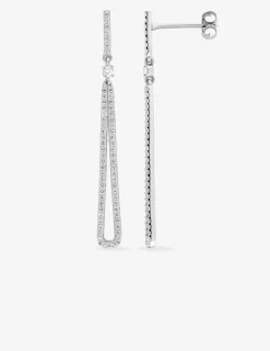 Boucles d'oreilles pendantes argent rhodié 925‰ avec oxyde de zirconium SO OR