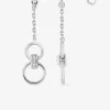 Boucles d'oreilles pendantes chaines doubles cercles argent rhodié 925‰ avec oxyde de zirconium SO OR