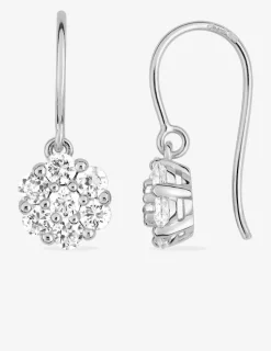 Boucles d'oreilles pendantes argent rhodié 925‰ avec oxyde de zirconium 22 mm SO OR