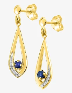 Boucles d'oreilles pendantes saphir en or 750‰ SO OR