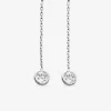 Boucles d'oreilles pendantes chaines argent rhodié 925%o avec oxyde de zirconium SO OR