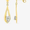 Boucles d'oreilles pendantes goutte or jaune 375‰, topaze SO OR