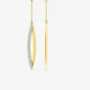 Boucles d'oreilles pendantes feuilles en or jaune 375‰ et oxyde de zirconium SO OR