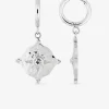 Boucles d’oreilles pendantes en acier et cristal blanc SO OR