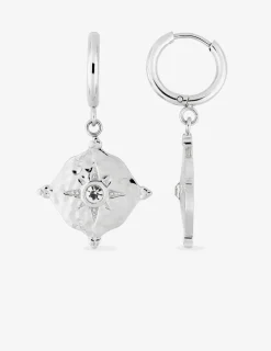 Boucles d’oreilles pendantes en acier et cristal blanc SO OR