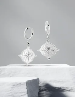 Boucles d’oreilles pendantes en acier et cristal blanc SO OR
