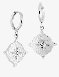 Boucles d’oreilles pendantes en acier et cristal blanc SO OR