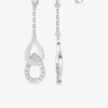Boucles d'oreilles pendantes doubles gouttes argent rhodié 925‰ avec oxyde de zirconium SO OR