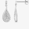 Boucles d'oreilles pendantes motif goutte argent rhodié 925‰ avec oxyde de zirconium SO OR