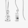 Boucles d'oreilles pendantes argent rhodié 925‰ avec oxyde de zirconium 8 mm SO OR