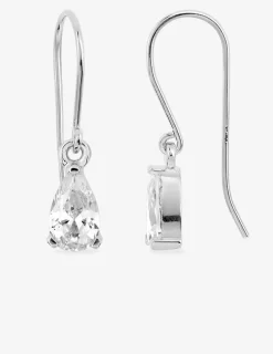 Boucles d'oreilles pendantes argent rhodié 925‰ avec oxyde de zirconium 8 mm SO OR