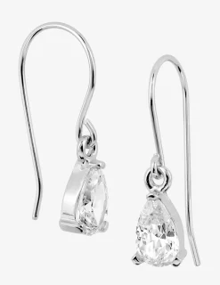 Boucles d'oreilles pendantes argent rhodié 925‰ avec oxyde de zirconium 8 mm SO OR