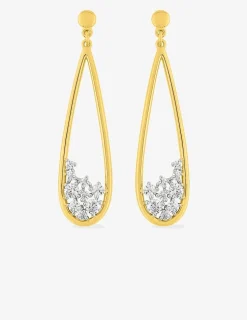 Boucles d'oreilles pendantes goutte plaqué or et oxydes de zirconium SO OR