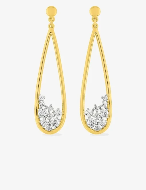 Boucles d'oreilles pendantes goutte plaqué or et oxydes de zirconium SO OR