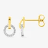 Boucles d'oreilles pendantes cercle plaqué or, rhodium et oxyde de zirconium SO OR