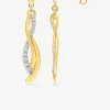 Boucles d'oreilles pendantes vagues entrelacées plaqué or, rhodium et oxyde de zirconium SO OR