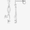 Boucles d'oreilles pendantes or blanc 375 ‰ et oxydes de zirconium SO OR