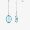 Boucles d'oreilles pendantes or blanc 375 ‰, topaze bleue traitée SO OR