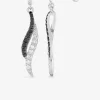 Boucles d'oreilles pendantes en argent 925‰ rhodié avec oxydes de zirconium blancs et noirs et rhodium noir SO OR
