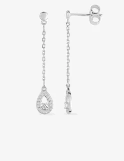 Boucles d'oreilles pendantes goutte argent 925‰ rhodié et oxydes de zirconium SO OR