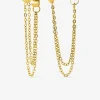 Boucles d'oreilles pendantes chaînes acier doré et cristal synthétique blanc SO OR