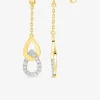 Boucles d'oreilles pendantes gouttes plaqué or, oxydes de zirconium, rhodium SO OR