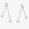 Boucles d'oreilles pendantes oxydes de zirconium argent 925‰ rhodié SO OR