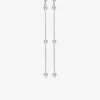 Boucles d'oreilles pendantes chaîne argent 925‰ rhodié et oxydes de zirconium sertis clos SO OR