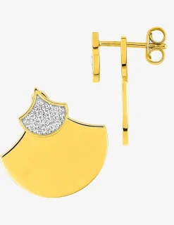 Boucles d'oreilles pendantes en plaqué or avec oxydes de zirconium SO OR