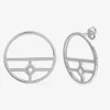 Boucles d'oreilles pendantes argent 925‰ oxyde blanc et cercles fantaisies SO OR