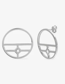 Boucles d'oreilles pendantes argent 925‰ oxyde blanc et cercles fantaisies SO OR