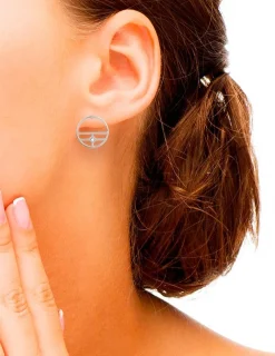 Boucles d'oreilles pendantes argent 925‰ oxyde blanc et cercles fantaisies SO OR