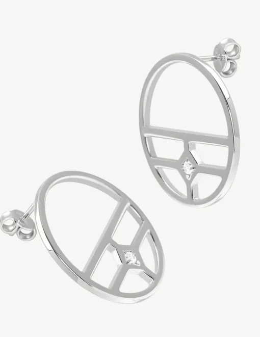 Boucles d'oreilles pendantes argent 925‰ oxyde blanc et cercles fantaisies SO OR