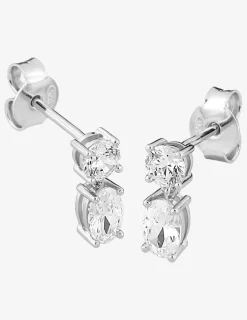 Boucles d'oreilles pendantes argent 925 ‰ rhodié avec oxydes de zirconium SO OR